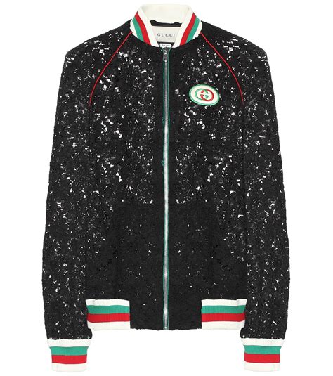 gucci lace bomber jacket|Gucci bomber jacket price.